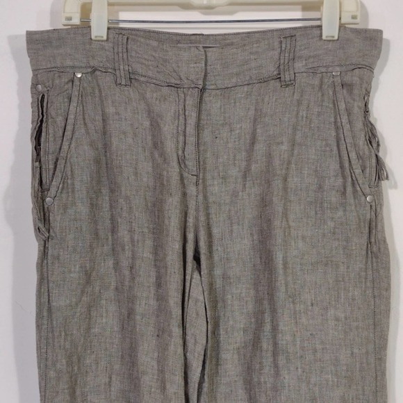 Mint Velvet Gray Linen Pants - 8 - Picture 5 of 10